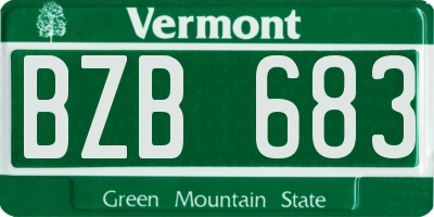 VT license plate BZB683