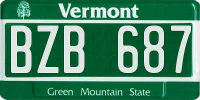 VT license plate BZB687