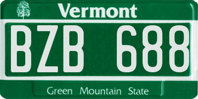 VT license plate BZB688