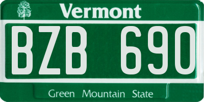VT license plate BZB690
