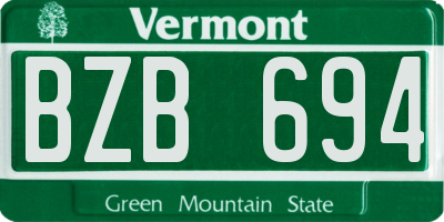 VT license plate BZB694
