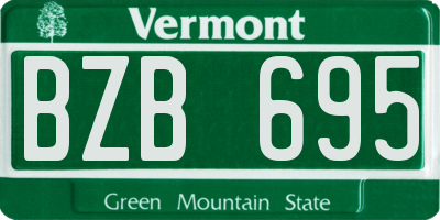 VT license plate BZB695
