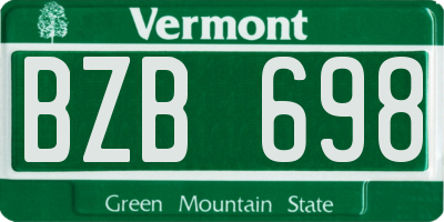 VT license plate BZB698