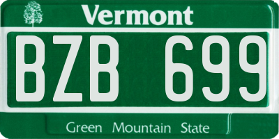 VT license plate BZB699