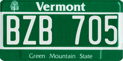 VT license plate BZB705
