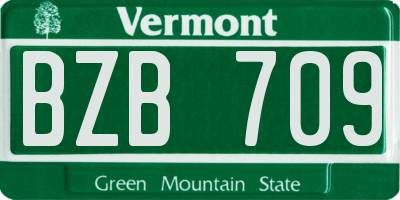 VT license plate BZB709
