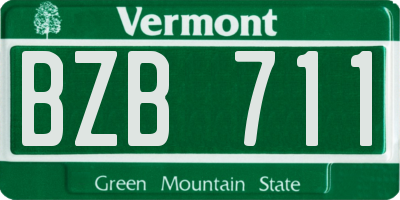 VT license plate BZB711