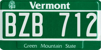 VT license plate BZB712