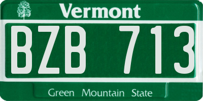 VT license plate BZB713