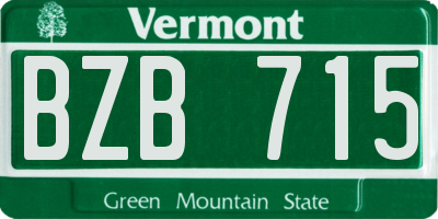 VT license plate BZB715