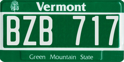 VT license plate BZB717