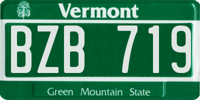 VT license plate BZB719