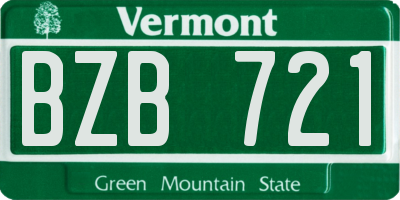 VT license plate BZB721