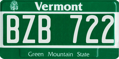 VT license plate BZB722