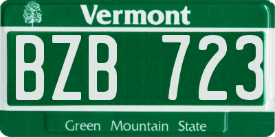 VT license plate BZB723