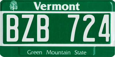 VT license plate BZB724