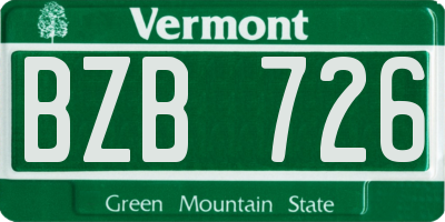 VT license plate BZB726