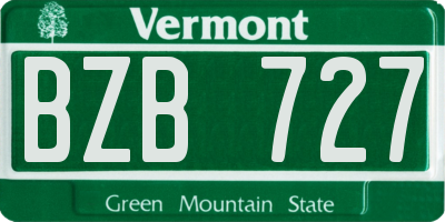 VT license plate BZB727