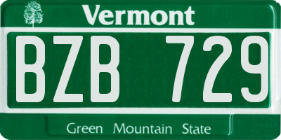 VT license plate BZB729