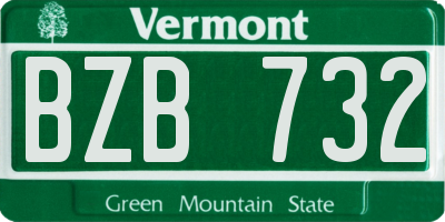 VT license plate BZB732