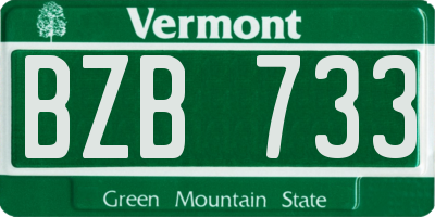 VT license plate BZB733