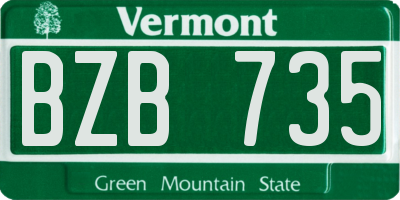 VT license plate BZB735