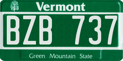 VT license plate BZB737