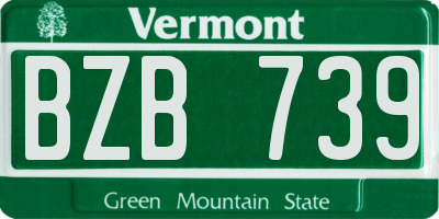 VT license plate BZB739