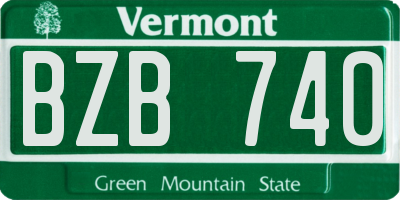 VT license plate BZB740