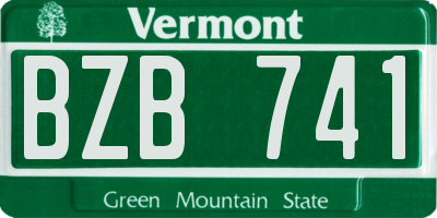 VT license plate BZB741