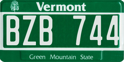 VT license plate BZB744