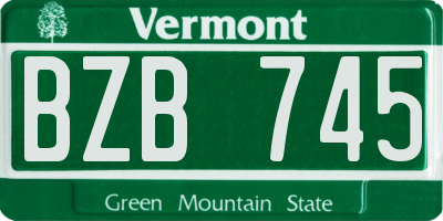 VT license plate BZB745