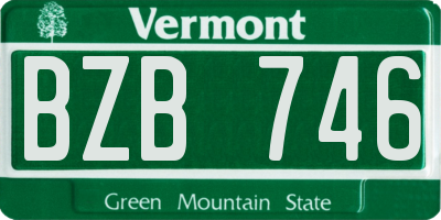 VT license plate BZB746