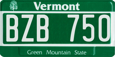 VT license plate BZB750