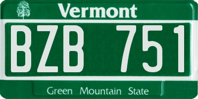 VT license plate BZB751