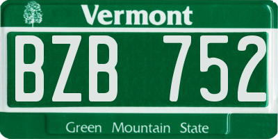 VT license plate BZB752