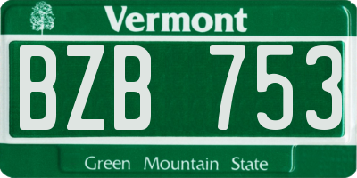 VT license plate BZB753
