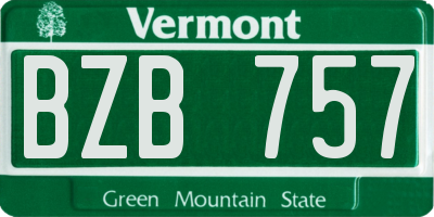 VT license plate BZB757