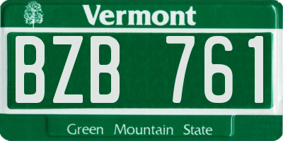 VT license plate BZB761