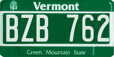 VT license plate BZB762