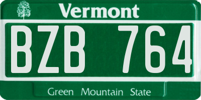 VT license plate BZB764