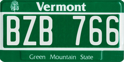 VT license plate BZB766