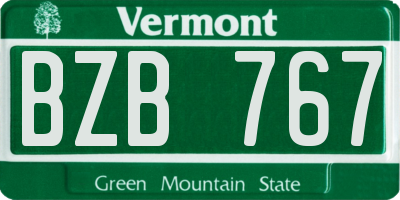 VT license plate BZB767