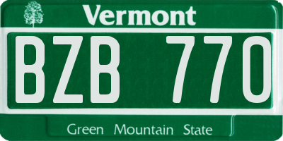 VT license plate BZB770