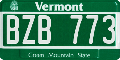 VT license plate BZB773