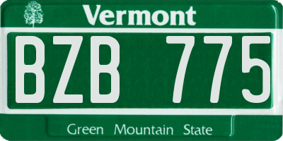 VT license plate BZB775