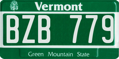 VT license plate BZB779