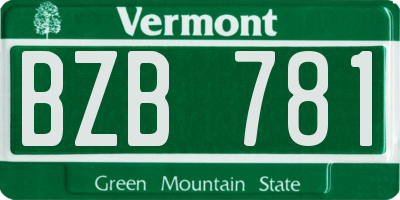 VT license plate BZB781