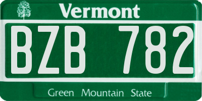 VT license plate BZB782
