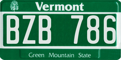 VT license plate BZB786